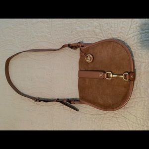 Michael Kors leather suede saddle bag